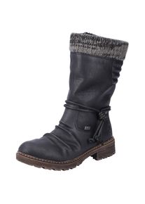 Rieker , Damen , Winterstiefel , Winterboots, Blockabsatz, TEX-Membran, mit gestricktem Schaftrand , schwarz , 39 , 39 , Mit wasserabweisender...