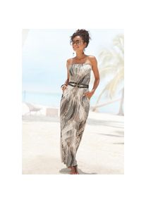 Lascana , Maxikleid, mit Alloverdruck und Taschen, Bandeau-Kleid, Sommerkleid, schulterfrei , braun bedruckt , N-Gr , 42 -N-Gr , 42 , Bandeauform...