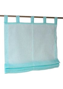 Kutti , Raffrollo »Brondby« mit Schlaufen freihängend halbtransparent, Polyester, Schlaufen , türkis , Obermaterial: 100% Polyester , 145 cm