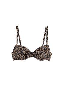 Vivance, Damen, B&uuml;gel-Bikini-Top &raquo;Thora&laquo; in modischem Leo-Print, schwarz nougat bedruckt, Cup E, 36 -Cup E, schwarz nougat bedruckt, Modischer Leo-