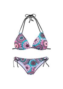 Lascana, Damen, Triangel-Bikini mit kontrastfarbigen B&auml;ndern, lila bedruckt, Cup A/B, 32 -Cup A/B, lila bedruckt, Kaleidoskop Design - jedes Teil ein 