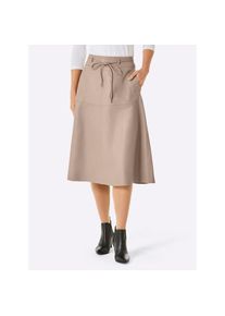 CREATION L PREMIUM , Lederrock , beige , 44 , 44 , hochwertiges Viskose-Futter