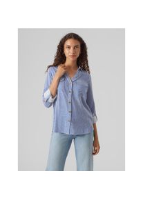Véro Moda Vero Moda , Hemdbluse »VMBUMPY L/S SHIRT NEW WVN GA NOOS« , Beaucoup Blue Stripes:Snow white , XL , XL , Bluse von Vero Moda