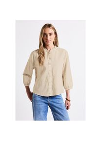 Street One , Schluppenbluse, mit durchgehender Knopfleiste und Rüschen , moonstone sand , 34 , 34 , 3/4-Arm-Bluse von Street One