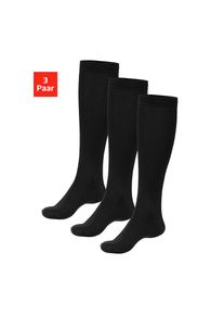 Bench. , Kniestrümpfe, (Packung, 3 Paar), Herrenkniestrümpfe mit wärmender Wolle , 3x schwarz , 39-42 , 39-42 , Kuschelige Wollkniestrümpfe für Herren