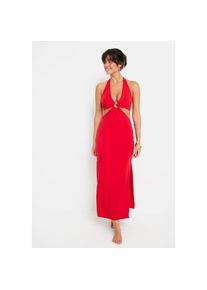 LSCN by LASCANA , Neckholderkleid, mit Cut-outs , cherry-red , N-Gr , 44 -N-Gr , 44 , Extratiefer Ausschnitt mit Ringdetail