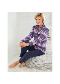 feel good , Damen , Hausanzug , marine-gemustert , 22/23 , 22/23 , kuscheliger Fleece