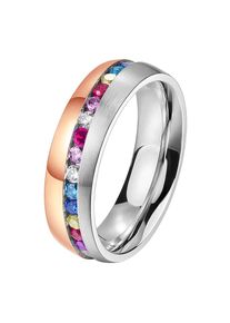 DOOSTI, Damen, Trauring &raquo;Schmuck Geschenk Edelstahl Trauring Ehering Partnerring LIEBE&laquo; wahlweise mit oder ohne Zirkonia, edelstahlfarben-