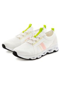 John Devin, Damen, Sneaker &raquo;Schn&uuml;rschuh&laquo; Freizeitschuh, Halbschuh, Schn&uuml;rhalbschuh Unisex VEGAN, wei&szlig;/neon, 42, wei&szlig;/neon, Sportiver und bequemer 