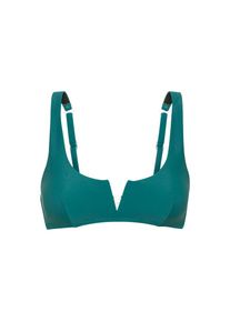 LSCN by LASCANA , Bustier-Bikini-Top »Gina«, mit V-Ausschnitt vorne , dunkeltürkis , Cup C , 34 -Cup C , 34 , Trendige Unifarbe