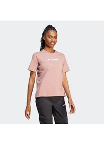 adidas terrex , Funktionsshirt »W TX LOGO TEE« , Warm Clay , M , M , Ein lässiges Baumwollshirt für Outdoor-Action.