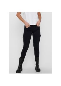 Only , Cargohose »ONLMISSOURI REG ANK CARGO PNT NOOS«, mit Stretchsäumen , black , Länge 30 , 38 (M) -Länge 30 , 38 (M) , Knöchellange Cargohose...