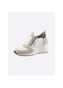 Heine , Damen , Sneaker , weiß-pastell , 42 , 42 , aus Rind-Nappa- und Veloursleder