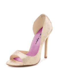 LASCANA Belle Affaire , High-Heel »Peeptoe Pumps mit hohem Absatz«, Verführerischer Sommerschuh, stilvoller, offener Schuh , beige-goldfarben , 41...