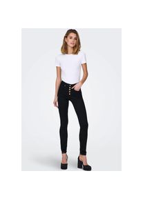Only , High-waist-Jeans »ONLROYAL HW SK FLY BTN GUA DK BLUE BOX« , Black , Länge 30 , S (36) -Länge 30 , S (36) , Skinny Fit Passform umschmeichelt...