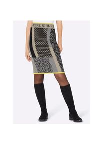 CRÉATION L creation L , Strickrock , schwarz-hellgrau-gemustert , 50 , 50 , reine Baumwolle