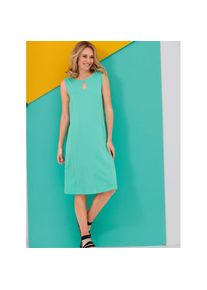 Classic Basics , Damen , Shirtkleid »Jersey-Kleid« , blaugrün , Normalgrößen , 52 -Normalgrößen , 52 , tropfenförmige Aussparungen