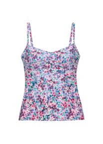 s.Oliver, Damen, B&uuml;gel-Tankini-Top &raquo;Scatter&laquo; mit getwisteter Optik, lila bedruckt, Cup D, 38 -Cup D, lila bedruckt, Florales Design