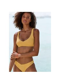 Venice Beach , Bustier-Bikini-Top »Lucky«, aus gerippter Strukturware , gelb , Cup C/D , 38 -Cup C/D , 38 , Trendige Unifarbe