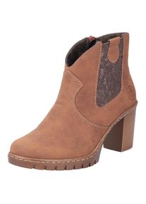 Rieker , Cowboy Stiefelette, Westernstiefelette, Stiefelette mit seitlichem Stretcheinsatz , cognac , 41 , 41 , Stiefelette im Westernstyle, mit...
