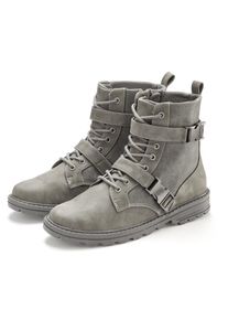 Vivance, Damen, Stiefelette &raquo;Stiefel, Boots&laquo; mit modischen Zierschnallen VEGAN, grau, 44, grau, Modische Boots mit Zierschnallen f&uuml;r einen besonders 