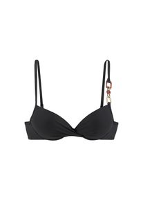 Lascana, Damen, B&uuml;gel-Bikini-Top &raquo;Yves&laquo; mit Wattierung, schwarz, Cup C, 38 -Cup C, schwarz, Elegantes Zieraccessoire
