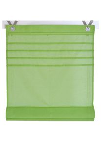 Kutti , Raffrollo »Kessy Biese« mit Hakenaufhängung ohne Bohren halbtransparent, Baumwolle, Polyester, Hakenaufhängung , grün , Obermaterial: 65%...