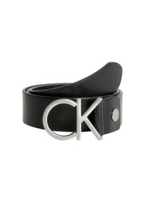 Calvin Klein, Damen, Lederg&uuml;rtel &raquo;CK ADJ.LOGO BELT 3.5CM&laquo;, schwarz_silber, schwarz_silber, Lederg&uuml;rtel von Calvin Klein