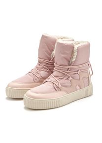Lascana, Damen, Winterboots mit Warmfutter, Snowboots, Schn&uuml;rstiefelette, Winterstiefel, ros&eacute;, 38, ros&eacute;, Warmfutterstiefel mit raffinierter Schn&uuml;rung