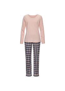 H.I.S. H.I.S , Pyjama, (2 tlg.), mit karierter Schlafhose , rosa/blue ch , 38 , 38 , Flanell-Pyjama im Karo-Look mit Jerseyoberteil
