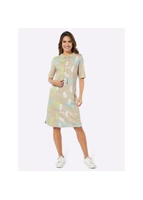 Classic Basics , Damen , Shirtkleid »Jersey-Kleid« , sand-mint-bedruckt , Normalgrößen , 38 -Normalgrößen , 38 , reine Baumwolle
