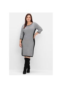 sheego , Damen , Strickkleid »Strickkleid« , schwarz-weiß , Normalgrößen , 52 -Normalgrößen , 52