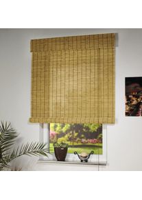 Liedeco , Seitenzugrollo leicht perforiert mit Bohren , naturfarben , Obermaterial: 100% Holz , 220 cm