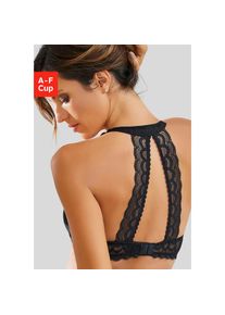 Lascana , Neckholder-BH, mit dekorativem Spitzenrücken und Komfort-Nackenträger, sexy Dessous , schwarz , Cup D , 75 -Cup D , 75 , Eleganter...