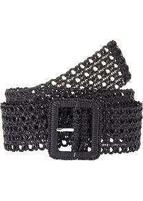 Lascana, Damen, Tailleng&uuml;rtel &raquo;Stretchg&uuml;rtel&laquo; in H&auml;kel Optik, Bauchg&uuml;rtel, Shaping-Effekt, f&uuml;r Kleid & Overall, schwarz, schwarz, Tailleng&uuml;rtel mit 