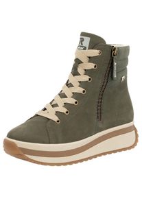 Rieker EVOLUTION , Schnürboots, Plateaustiefelette, High Top Sneaker mit zwei Reißverschlüsse , khaki , 41 , 41 , Sportiver Boots aus Leder und...