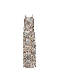 Lascana, Damen, Maxikleid, leichtes Sommerkleid mit Alloverprint, flie&szlig;endes Strandkleid, creme-khaki-hellblau-braun bedruckt, N-Gr, 36 -N-Gr, creme-