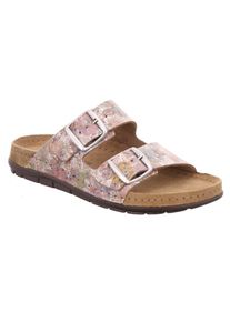 Rohde , Pantolette »RODIGO« Sommerschuh, Hausschuh, Schlappen, Strandschuh mit zwei Schnallen , natur multi , 35 , 35 , Mit zwei verstellbaren...
