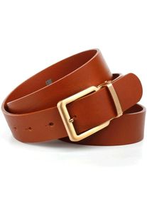 Anthoni Crown, Herren, Lederg&uuml;rtel mit mattgoldfarbener Dornschlie&szlig;e mit Klemmsystem, cognac, cognac, Hochwertiges Vollleder