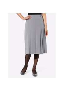 CLASSIC , Faltenrock , steingrau-meliert , 46 , 46 , mit Wooltouch-Effekt