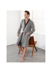 feel good , Bademantel , steingrau , 100% Baumwolle , 52/54