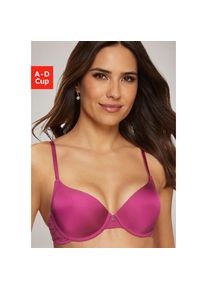 s.Oliver , Schalen-BH »Pauline« mit Bügel und hübschem Spitzenrücken, Dessous , beere , Cup D , 80 -Cup D , 80 , Femininer Schalen-BH mit Bügel mit...