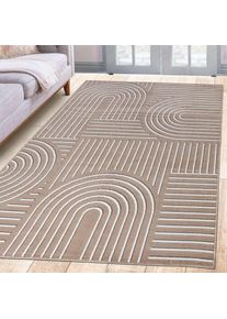 my home, Teppich &raquo;Lysandra&laquo; rechteckig 8 mm H&ouml;he 3D-Effekt, softer Kurzflor, pflegeleicht, leichter Glanz, Scandi-Look, creme, Kunstfaser, B : 200 cm 