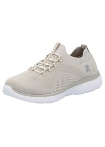 RIEKER Sport, Damen, Slip-On Sneaker , Slipper, Freizeitschuh, Schlupfschuh mit Elastik-Einstieg, hellbeige, 41, hellbeige, Cooler Sneaker zum 