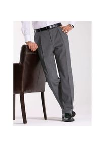 CLASSIC, Herren, Relaxhose, silbergrau-meliert, Normalgr&ouml;&szlig;en, 54 -Normalgr&ouml;&szlig;en, silbergrau-meliert, Bundfalten-Hose in schmutzabweisender und 