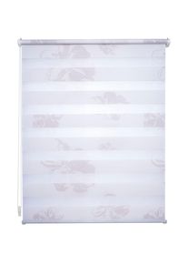 Liedeco , Seitenzugrollo »floral Blumendesign« Lichtschutz Sichtschutz ohne Bohren freihängend Klemmfix-DUO-Rollo, Doppelrollo "Blume" , weiß ,...
