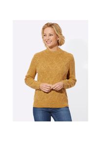 Classic Basics, Damen, Strickpullover &raquo;Pullover&laquo;, ocker-meliert, 42, ocker-meliert, Melange-Strick