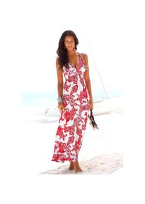 Lascana , Damen , Maxikleid mit verstellbarem Ausschnitt, Sommerkleid, Strandkleid , rot-weiß-bedruckt , N-Gr , 38 -N-Gr , 38 , Verführerisch...