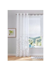 my home , Raffrollo »Yalinga«, mit Schlaufen, Transparent, Polyester , weiß , 140 cm