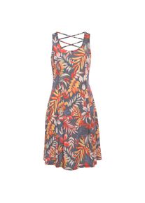 Lascana, Damen, Strandkleid mit Zierb&auml;ndern hinten, grau bedruckt, N-Gr, 40 -N-Gr, grau bedruckt, Runder Halsausschnitt